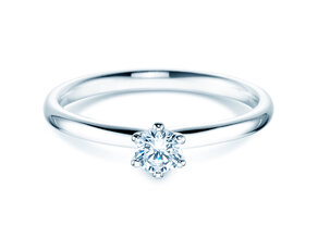 Anillo de compromiso Classic 6 en 14K oro blanco con diamante 0,25ct H/SI