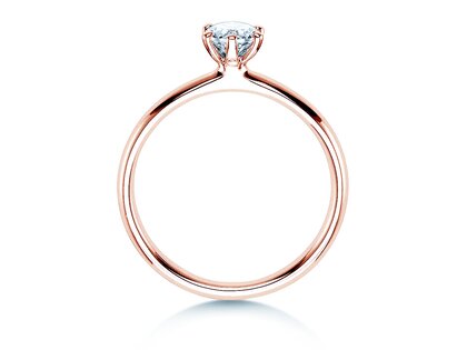 Anillo de compromiso Classic 6 en 14K oro rosa con diamante 0,30ct H/SI