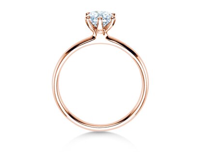 Anillo de compromiso Classic 6 en 18K oro rosa con diamante 0,75ct H/SI