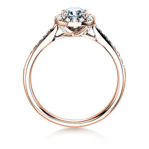 Anillo de compromiso Halo Classic en 18K oro rosa con diamantes 0,78ct G/SI