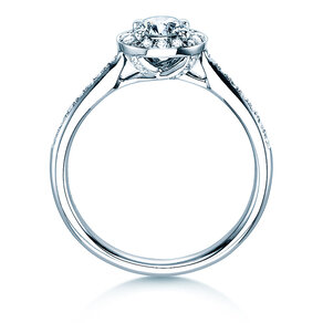 Anillo de compromiso Halo Classic en 18K oro blanco con diamantes 0,78ct G/SI