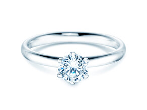 Anillo de compromiso Classic 6 en 18K oro blanco con diamante 0,60ct H/SI