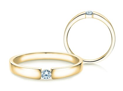 Anillo de compromiso Infinity Petite en 14K oro amarillo con diamante 0,09ct G/SI