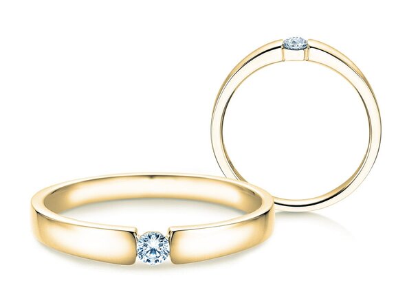 Anillo de compromiso Infinity Petite en 14K oro amarillo con diamante 0,09ct G/SI