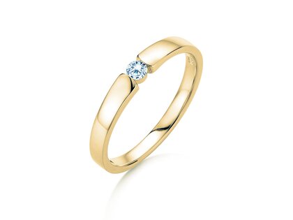 Anillo de compromiso Infinity Petite en 14K oro amarillo con diamante 0,09ct G/SI