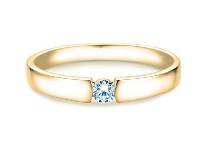 Anillo de compromiso Infinity Petite en 14K oro amarillo con diamante 0,13ct G/SI