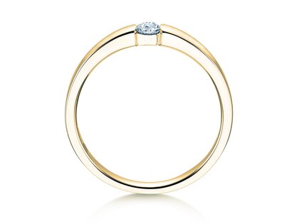 Anillo de compromiso Infinity Petite en 14K oro amarillo con diamante 0,13ct G/SI