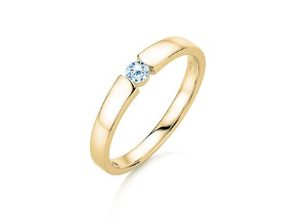 Anillo de compromiso Infinity Petite en 14K oro amarillo con diamante 0,13ct G/SI