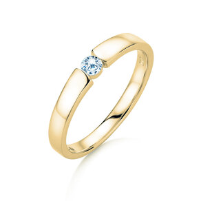 Anillo de compromiso Infinity Petite en 14K oro amarillo con diamante 0,13ct G/SI