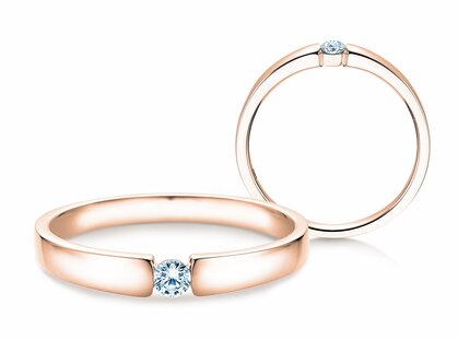 Anillo de compromiso Infinity Petite en 14K oro rosa con diamante 0,09ct G/SI