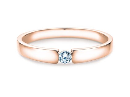 Anillo de compromiso Infinity Petite en 14K oro rosa con diamante 0,09ct G/SI