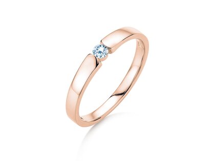 Anillo de compromiso Infinity Petite en 14K oro rosa con diamante 0,09ct G/SI