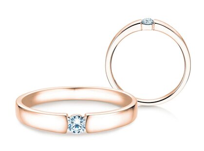 Anillo de compromiso Infinity Petite en oro rosa