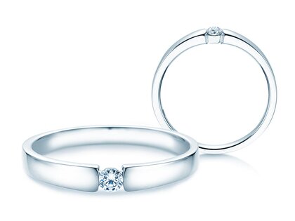 Anillo de compromiso Infinity Petite en 14K oro blanco con diamante 0,09ct G/SI
