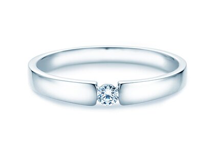 Anillo de compromiso Infinity Petite en 14K oro blanco con diamante 0,09ct G/SI