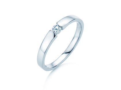 Anillo de compromiso Infinity Petite en 14K oro blanco con diamante 0,09ct G/SI