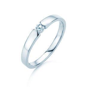 Anillo de compromiso Infinity Petite en 14K oro blanco con diamante 0,09ct G/SI