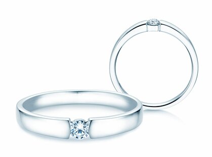 Anillo de compromiso Infinity Petite en oro blanco