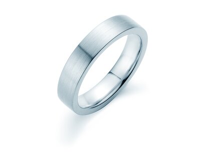 Anillo para hombre Modern 4,5mm en plata 925/- mate