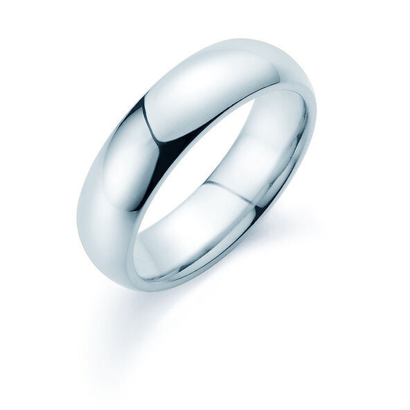 Anillo para hombre Classic 6mm en 14K oro blanco pulido