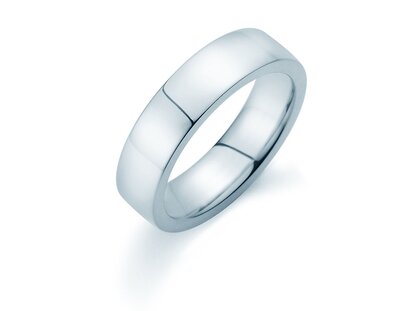 Anillo para hombre Modern 5,5mm en 9K oro blanco pulido