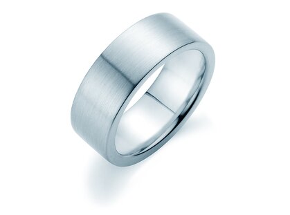 Anillo para hombre Modern 8mm en 9K oro blanco mate