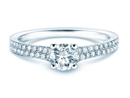 Anillo de compromiso Claire en 18K oro blanco con diamantes 0,70ct G/SI