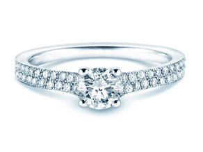 Anillo de compromiso Claire en 18K oro blanco con diamantes 0,70ct G/SI