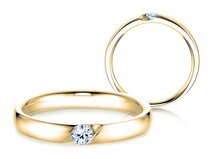 Anillo de compromiso Italic en 14K oro amarillo con diamante 0,03ct G/SI