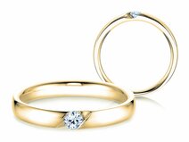 Anillo de compromiso Italic en 9K oro amarillo con diamante 0,03ct G/SI