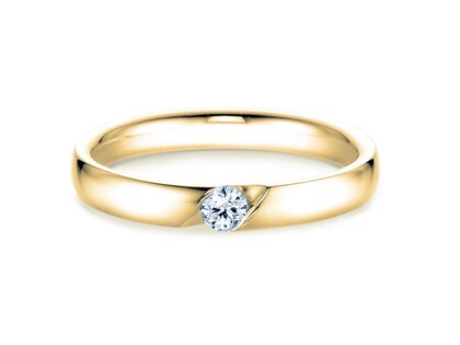 Anillo de compromiso Italic en 9K oro amarillo con diamante 0,10ct