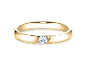 Anillo de compromiso Italic en 9K oro amarillo con diamante 0,10ct