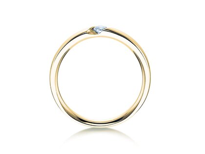 Anillo de compromiso Italic en 9K oro amarillo con diamante 0,10ct