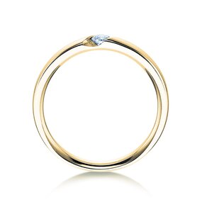 Anillo de compromiso Italic en 9K oro amarillo con diamante 0,10ct