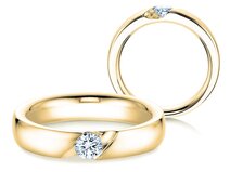 Anillo de compromiso Italic en 14K oro amarillo con diamante 0,25ct G/SI