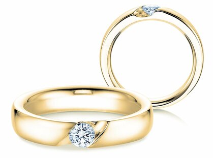 Anillo de compromiso Italic en 9K oro amarillo con diamante 0,50ct H/SI