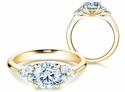 Anillo de compromiso Vivid Diamond en 18K oro amarillo con diamantes 1,80ct G/SI