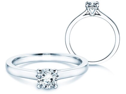 Anillo de compromiso Romance en 14K oro blanco con diamante 0,50ct H/SI