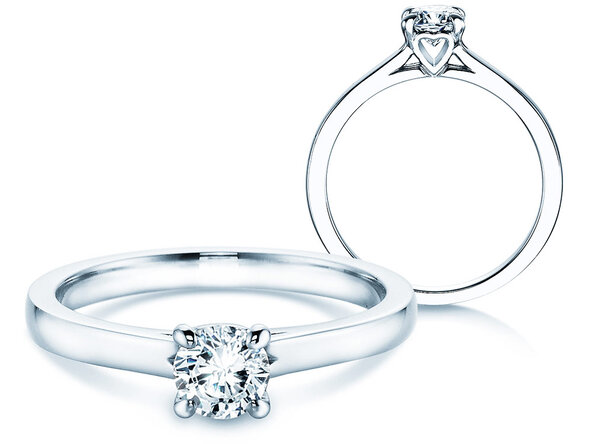 Anillo de compromiso Romance en 14K oro blanco con diamante 0,50ct H/SI