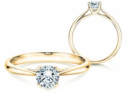 Anillo de compromiso Delight en 9K oro amarillo con diamante 0,50ct H/SI