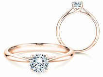Anillo de compromiso Delight en 18K oro rosa con diamante 0,50ct G/SI