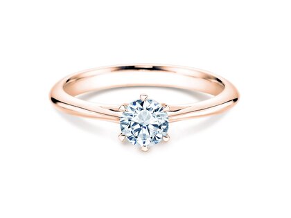 Anillo de compromiso Heaven 6 en 14K oro rosa con diamante de laboratorio 0,50ct E/VS