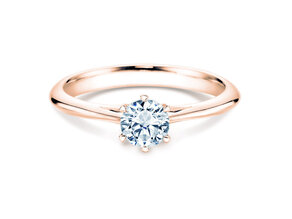 Anillo de compromiso Heaven 6 en 14K oro rosa con diamante de laboratorio 0,50ct E/VS