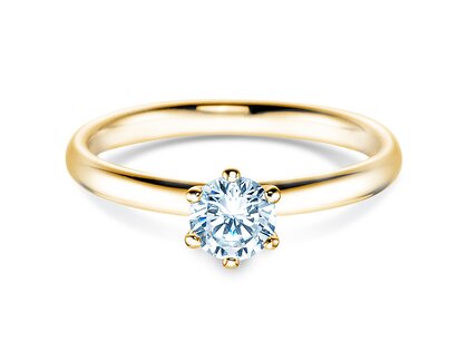 Anillo de compromiso Classic 6 en oro amarillo