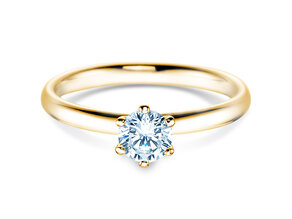 Anillo de compromiso Classic 6 en oro amarillo