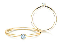 Anillo de compromiso Classic 4 en 18K oro amarillo con diamante 0,05ct G/SI