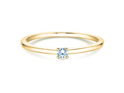 Anillo de compromiso Classic 4 en 14K oro amarillo con diamante 0,05ct H/SI