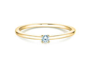 Anillo de compromiso Classic 4 en 14K oro amarillo con diamante 0,05ct H/SI