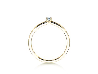 Anillo de compromiso Classic 4 en 14K oro amarillo con diamante 0,05ct H/SI