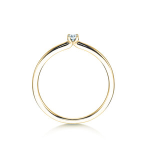 Anillo de compromiso Classic 4 en 14K oro amarillo con diamante 0,05ct H/SI